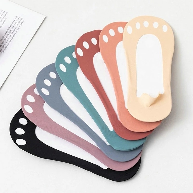 1 Đôi Tất Lụa Lạnh Năm Ngón Siêu Mỏng Thoáng Khí Chống Ma Sát