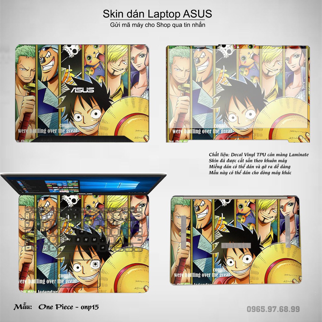 Skin dán Laptop Asus in hình One Piece _nhiều mẫu 18 (inbox mã máy cho Shop)