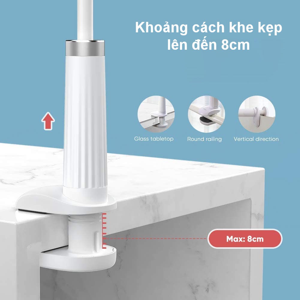 Giá đỡ điện thoại cài kẹp khe bàn UGREEN dạng cổ ngỗng, rảnh tay, dài 90cm, tùy chỉnh góc xoay LP113 30488