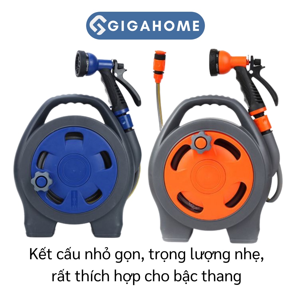 Bộ Vòi Xịt Rửa Xe Tưới Cây GIGAHOME Thu Cuộn Ống Nước Tự Động 12m Chống Rối 9560