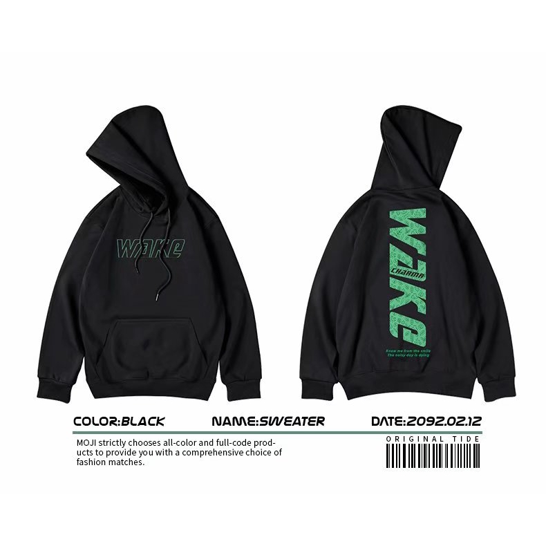 Áo Hoodie Phối Nhung Dày In Chữ Cá Tính / Size M-8Xl | BigBuy360 - bigbuy360.vn