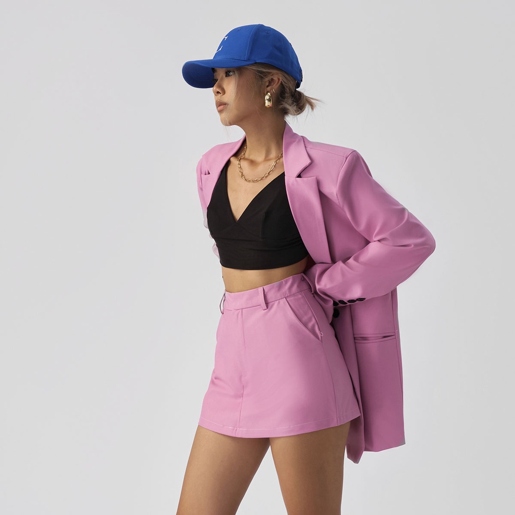 TATICHU - Áo Blazer túi mổ form rộng - Bubblegum Pink Oversized Blazer