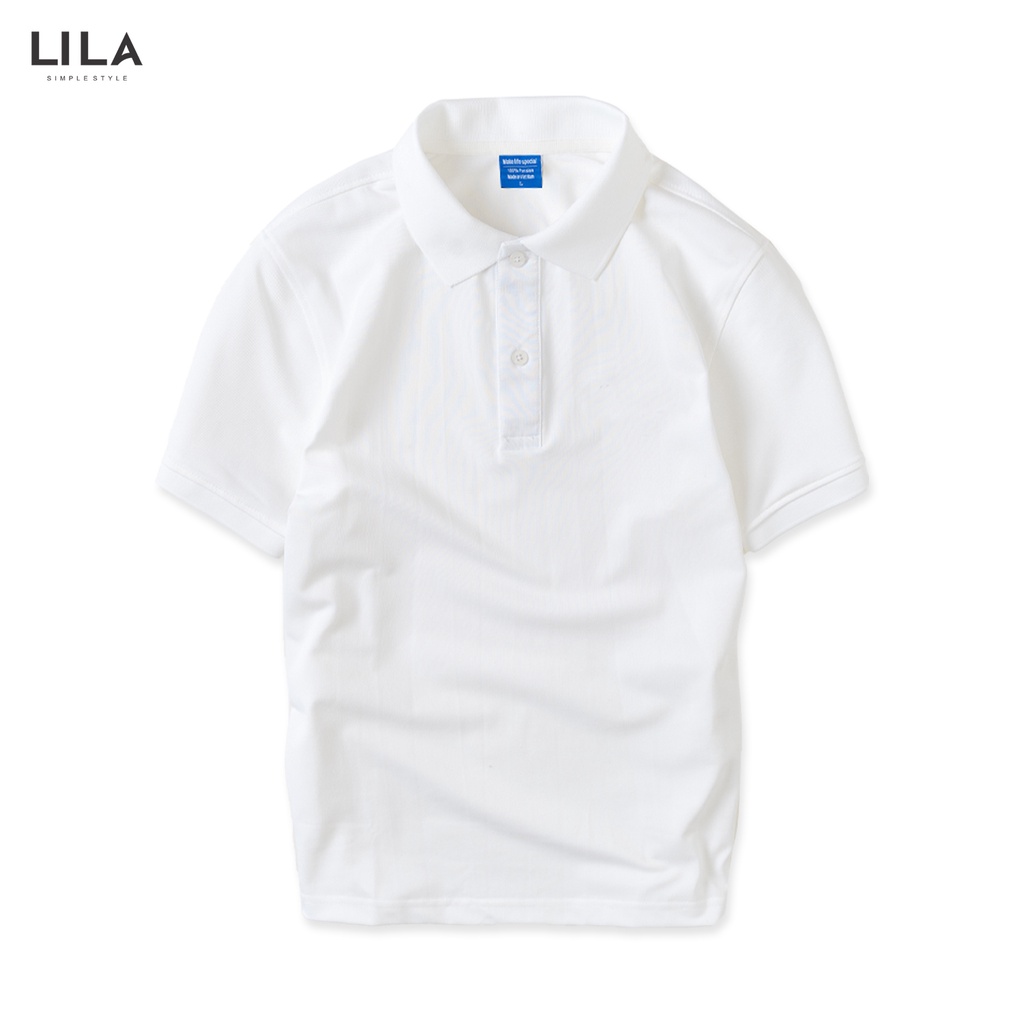 Áo POLO nam TRƠN cổ bẻ basic đẹp vải cá sấu COTTON giữ form bền bỉ, chống nhắn, thời trang nam cao cấp - LILA