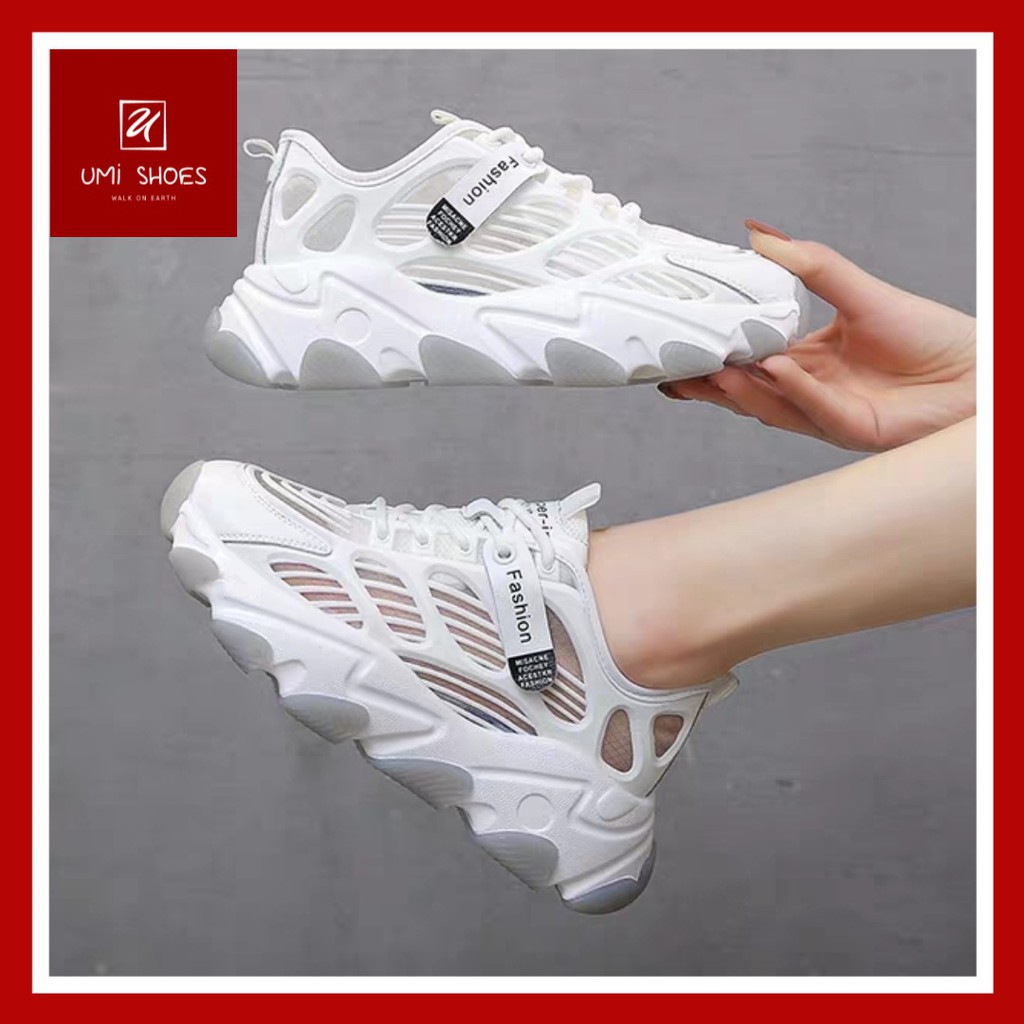 [GIÀY MÙA HÈ MỚI 2020] Giày thể thao nữ 700V3 màu trắng/kem lưới thoáng chân nâng độn đế 5cm đẹp hot trend đi mưa đi học | WebRaoVat - webraovat.net.vn