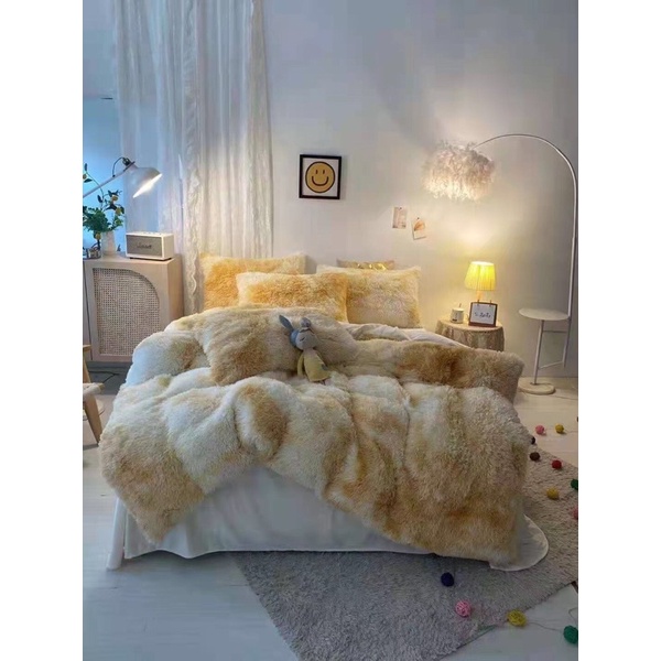 Sét Chăn Ga Gối Nỉ Lông 4 Món Phong Cách Đến Từ Anh Quốc