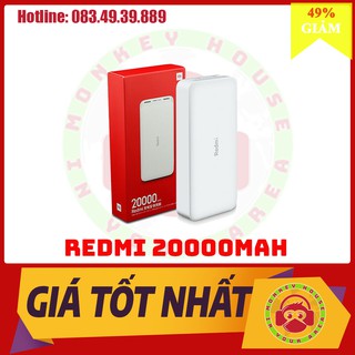 [Giảm 2% nhập "TAPHCLMC6" ] Sạc Dự Phòng Xiaomi Redmi Power Bank 20000mAh - Hàng chính hãng