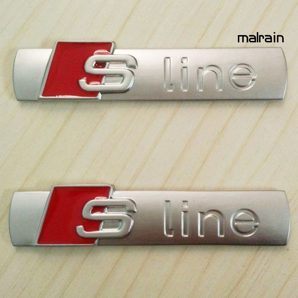 【VIP】3D Metal Emblem Badge Car Sticker for Audi Sline Logo Auto Decal Accessories