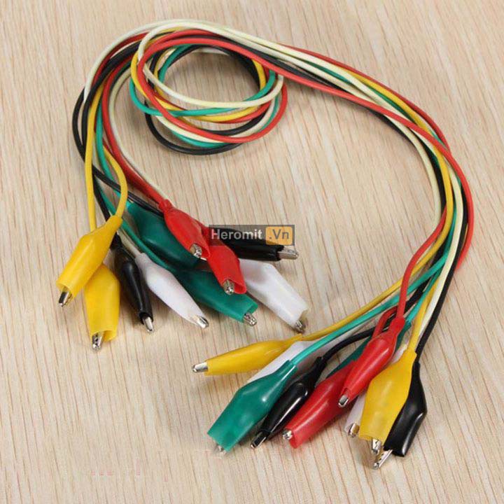 Bộ 10 dây kẹp cá sấu 2 đầu