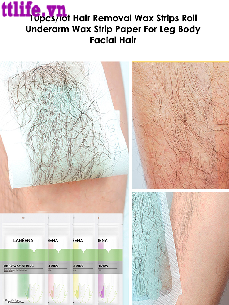 Set 10 miếng wax tẩy lông tiện dụng cho toàn thân Sáp wax lông cho vùng mặt  miếng chuyên nghiệp kèm gel dưỡng