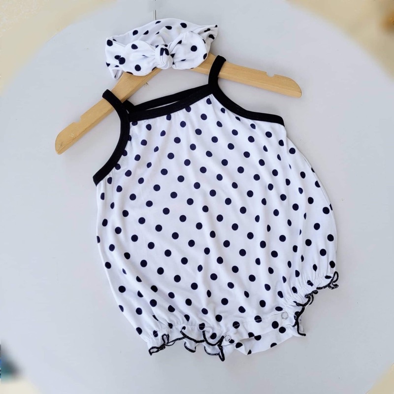 bộ liền thân hai dây kèm nơ chất liệu cotton MỀM- MỎNG- MÁT cho bé 5-16kg SAMIKIDS