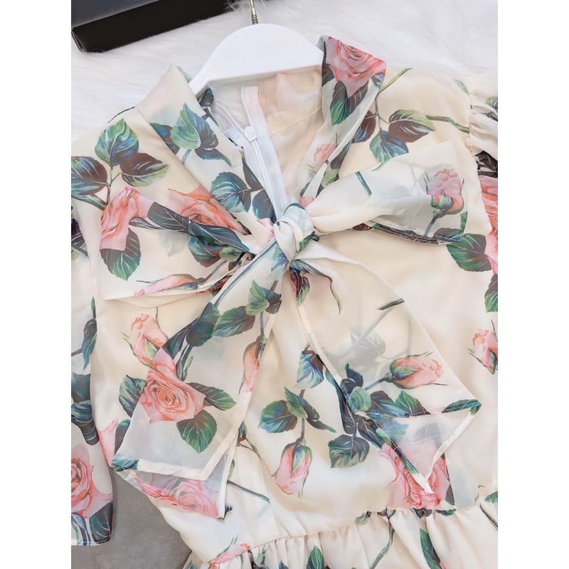 [Mã WASTMINI giảm 10% tối đa 30K đơn 150K] VÁY HOA VOAN CỔ NƠ | BigBuy360 - bigbuy360.vn