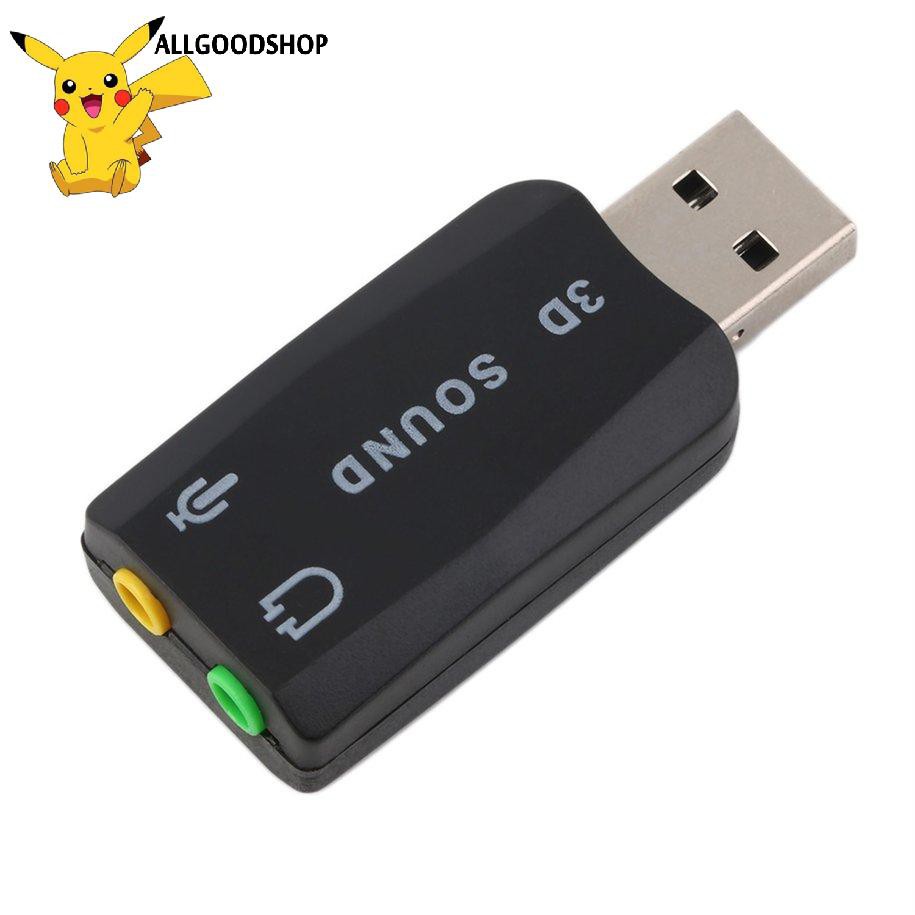 Bộ chuyển đổi card âm thanh USB 2.0 sang Mic 3D Cho Máy Tính