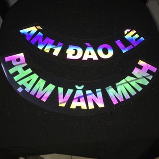 hình phản quang 7 màu tên theo yêu cầu là ủi vào áo phản quang theo tên