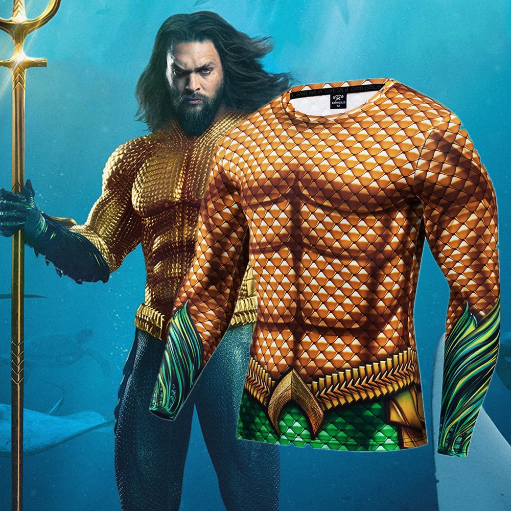 Aquaman Áo Thun Nam Tay Ngắn Cổ Tròn In Hình spiderman captain 3d Thời Trang