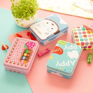 Hộp thiếc mini đựng đồ phong cách vintage