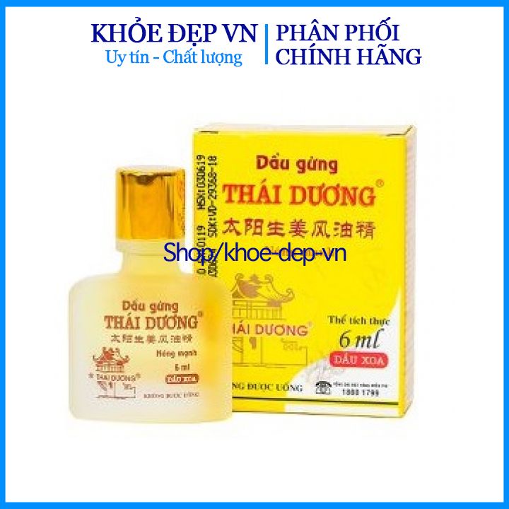 Dầu gừng Thái Dương xoa bóp giảm đau nhức vai gáy , giảm cảm , ngứa do côn trung chai 6ml