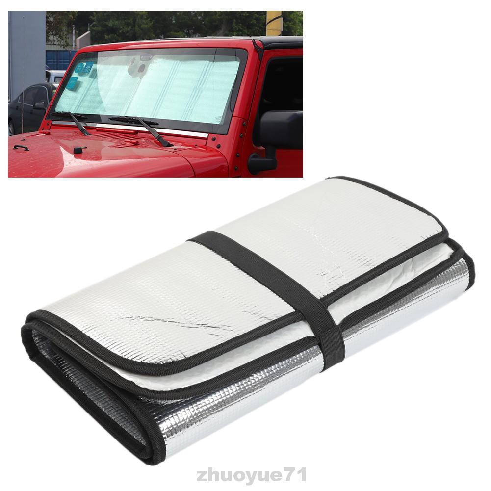 Windshield Sunshade Silver Durable Car Styling Easy Install Aluminum Foil Anti UV Keep Cool Block Sunlight For Jeep