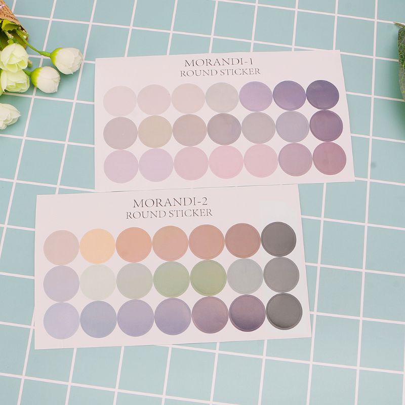 1 Miếng Dán Hình Tròn 23mm Trang Trí Sổ Lưu Niệm