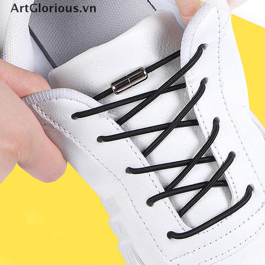 1 Cặp Khóa Dây Giày Co Giãn Không Cần Buộc Bằng Kim Loại