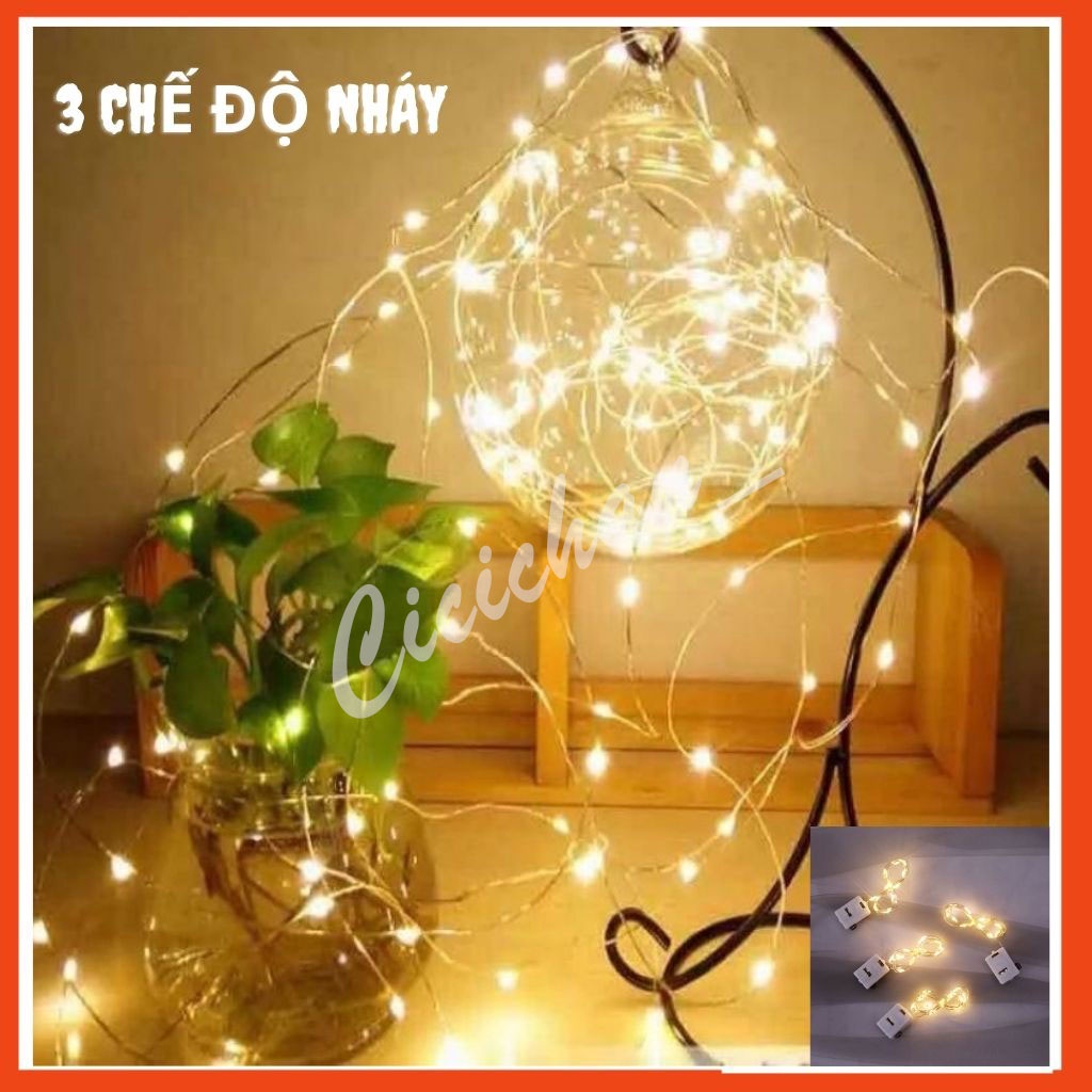 Dây đèn led đom đóm. Dây đèn Led 1mét - 2 mét dùng pin