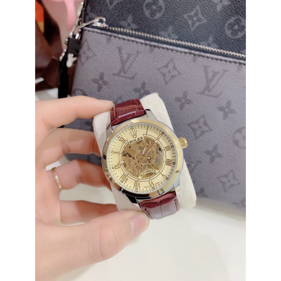 (Rolex automatic) Đông hồ Nam rolex dây da cao cấp, size 40mm, thẻ bảo hành 12 tháng- Rolex MTP-STORE