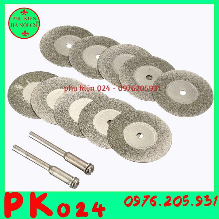 Bộ 10 Đĩa Cắt Lưỡi Cắt Kim Cương Kèm Trục Cắt Cao Cấp