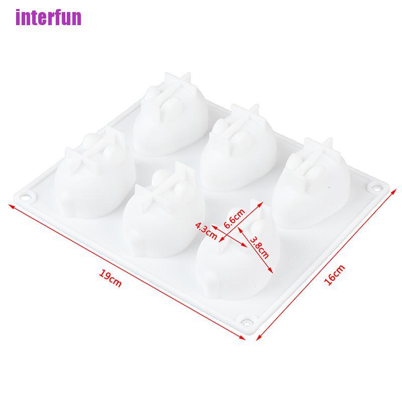 Khuôn silicon 6 Ngăn Hình Thỏ 3D Đáng Yêu