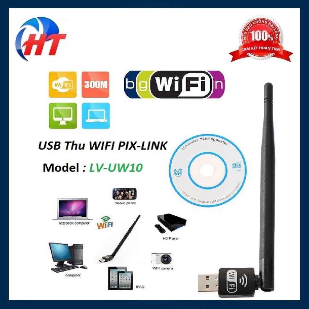 USB Thu Sóng Wifi 802.11n Cho Máy Tính Có Anten Dài Bắt Sóng Cực Tốt