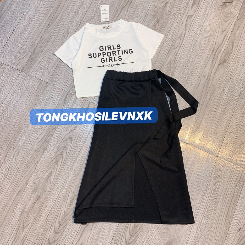 SET ÁO CROPTOP GIRL MIX CHÂN VÁY UMI HOT