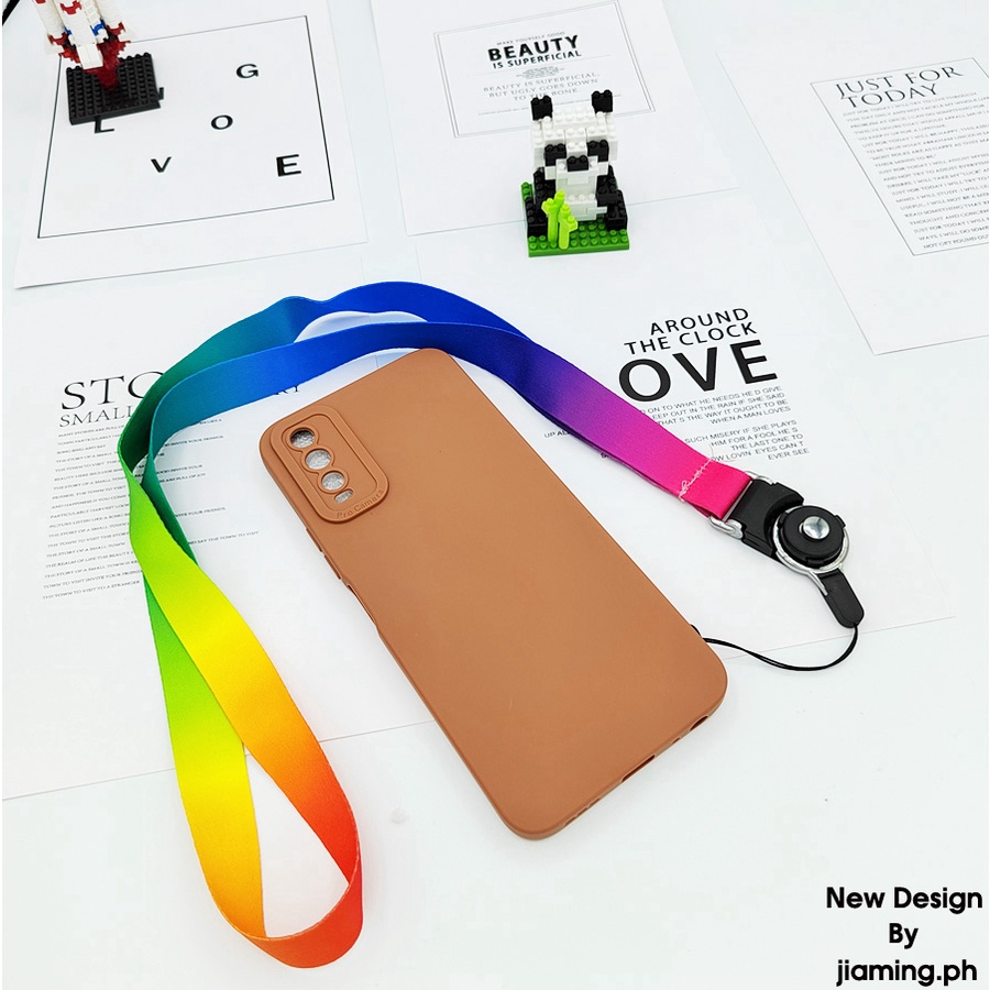 Dây Đeo Cổ 2 Trong 1 Bản Rộng Màu Cầu Vồng Có Khóa Xoay Có Thể Tháo Rời