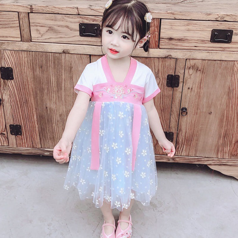 Đầm Bé Gái Phong Cách Trung Hoa Dễ Thương Xinh Xắn