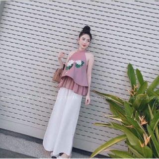 Set yếm thêu hoa sen + quần xịn xò