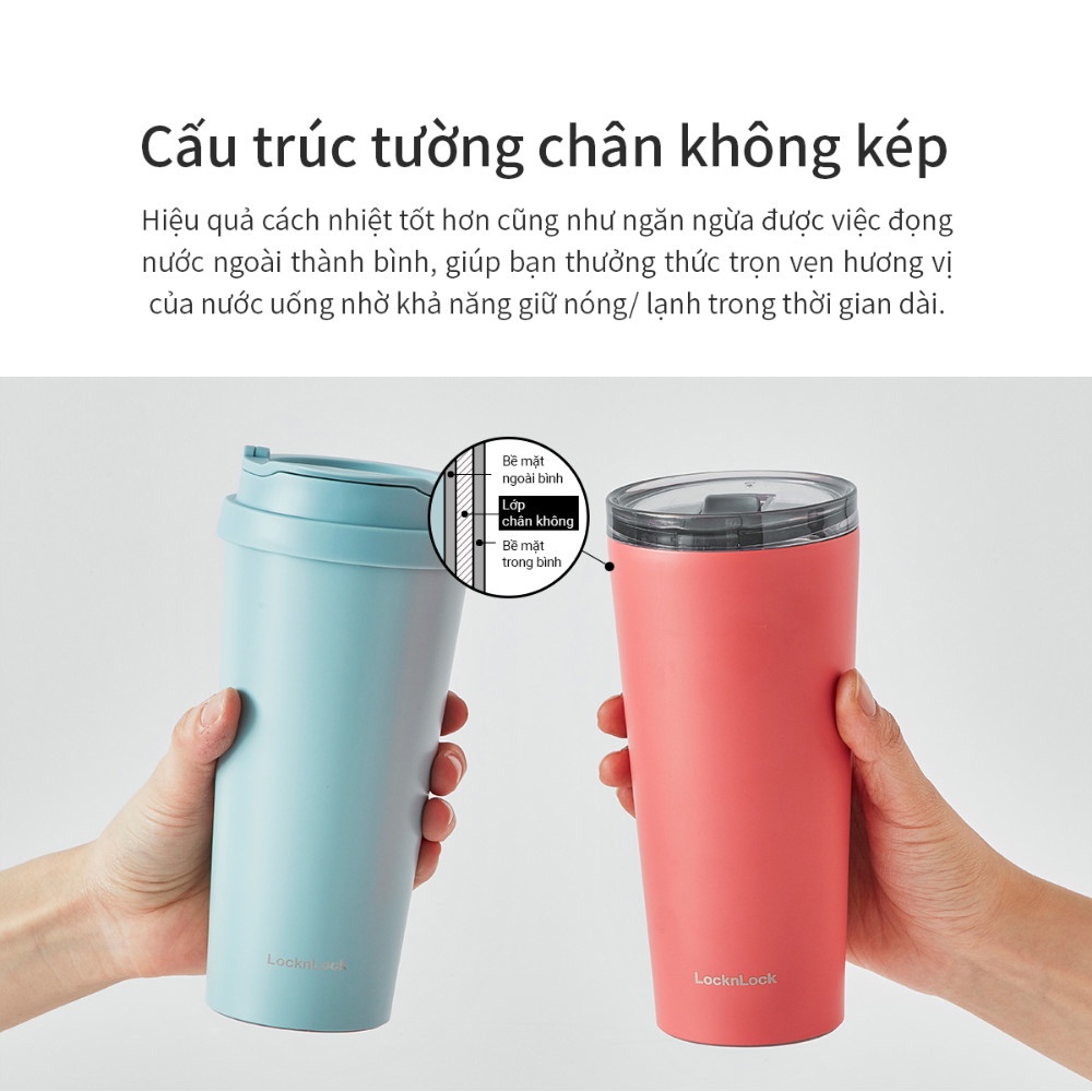 Bình giữ nhiệt Lock&Lock New Clip Tumbler 540ml LHC4279 - 2 nắp thay thế