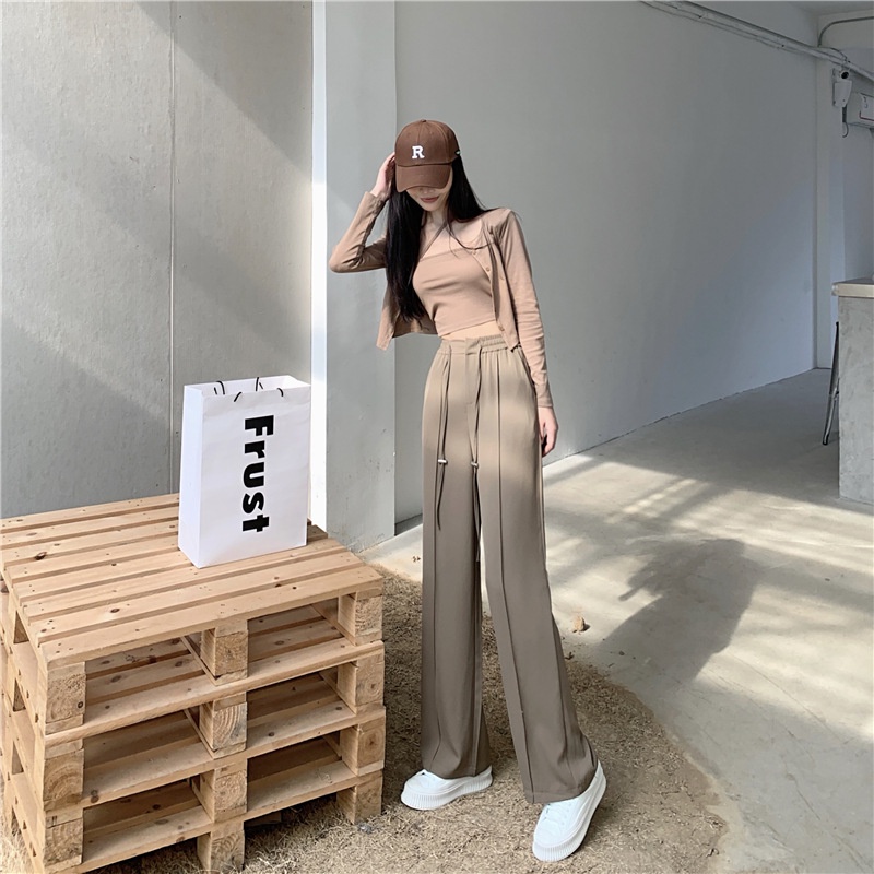 Quần ống rộng nữ thiếu kế bo chun eo  cực xinh 889