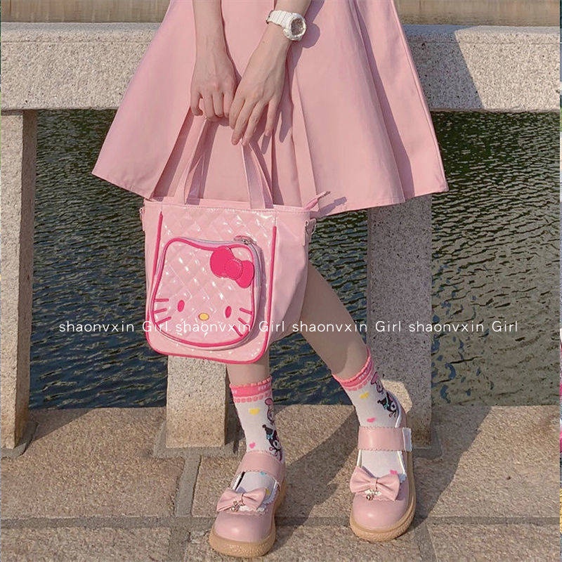 Túi Đeo Chéo Hình Mèo Kitty Hoạt Hình Đáng Yêu Thời Trang Mới Dễ Phối Đồ