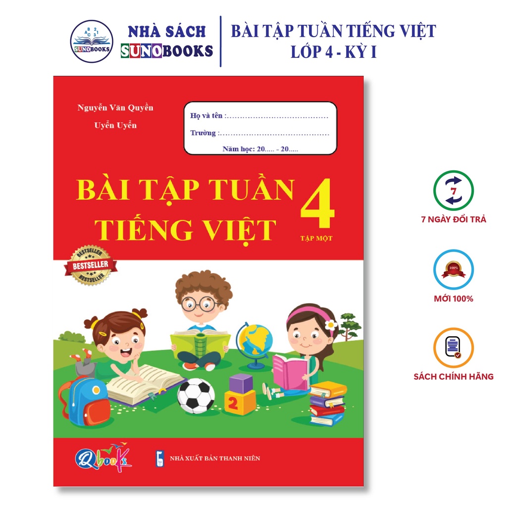 Sách - Bài Tập Tuần Tiếng Việt Lớp 4 - Học Kì 1 (1 cuốn)