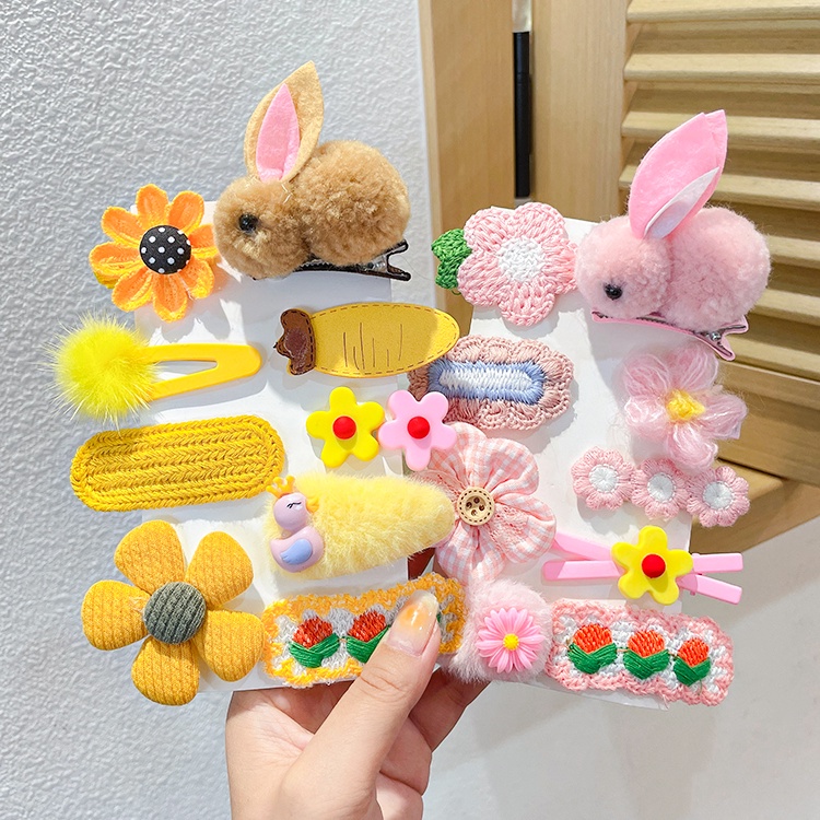 Kẹp tóc hình chú thỏ bằng nhung dễ thương xinh xắn phong cách Nhật Bản