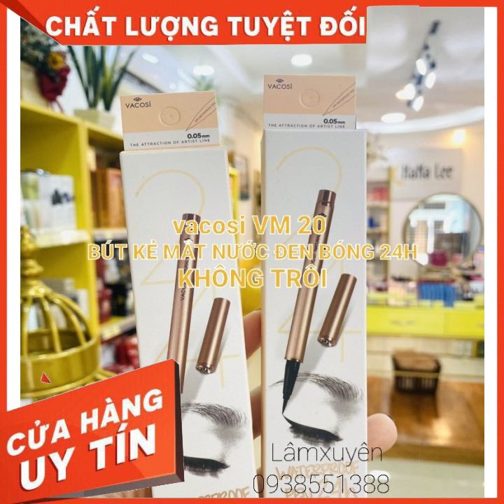 BÚT KẺ MẮT NƯỚC KHÔNG TRÔI VACOSI 24H WATERPROOF PEN VM20 thiết kế sang trọng,tạo đường sắc nét nhỏ,không trôi