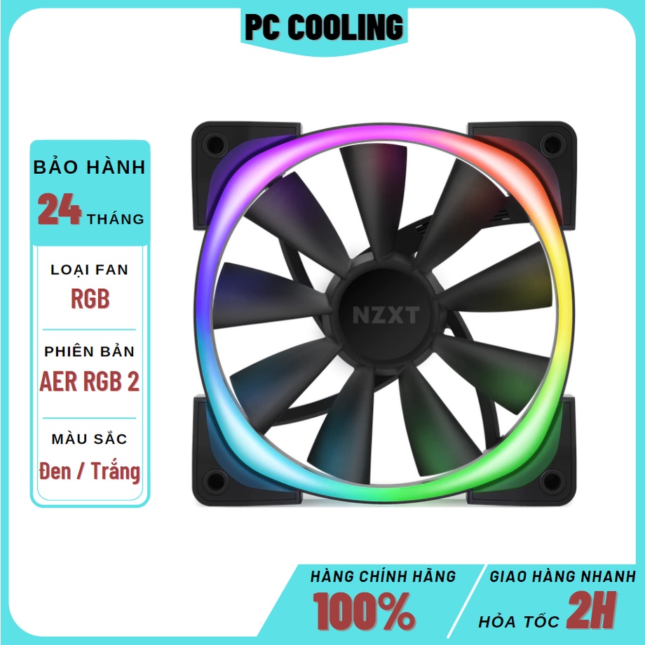 Quạt cho case máy tính NZXT AER RGB 2 Series 120mm Single White (HF-28120-BW)