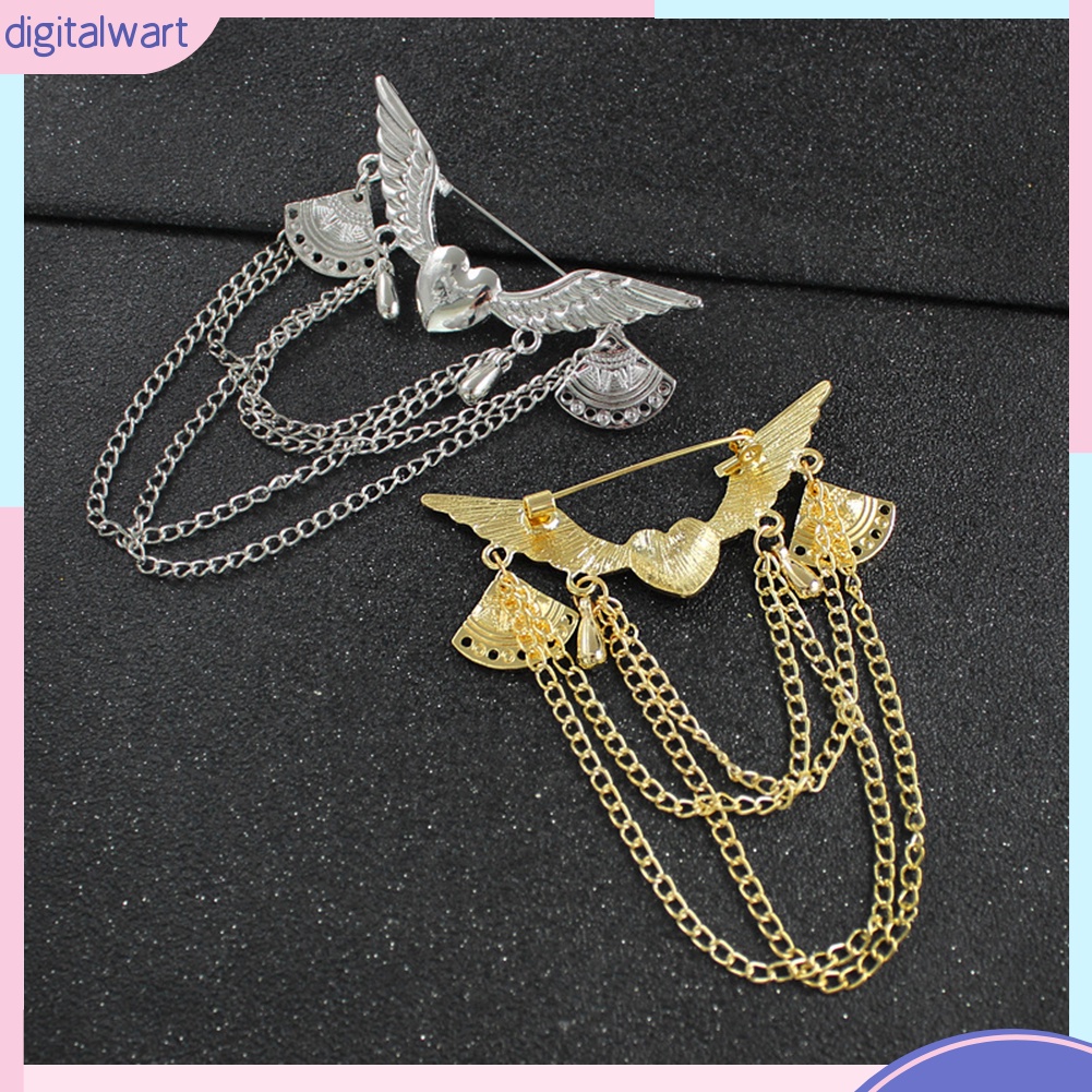 Ghim cài áo dáng dài thiết kế cánh thiên thần phong cách retro