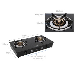 Bếp gas đôi mặt kính Duxton DG-741