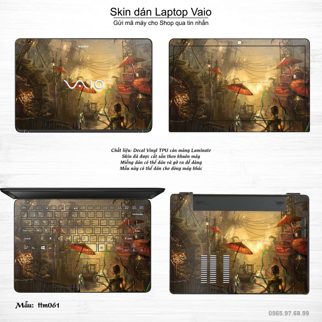 Skin dán Laptop Sony Vaio in hình Tranh thủy mặc _nhiều mẫu 3 (inbox mã máy cho Shop)