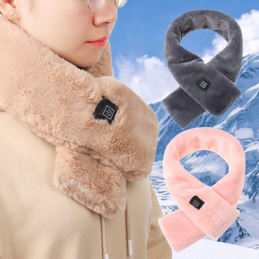 Osier1 Khăn Choàng Cổ Lông Thỏ Giả Giữ Ấm Mùa Đông Có Thể Sạc Lại Bằng Điện