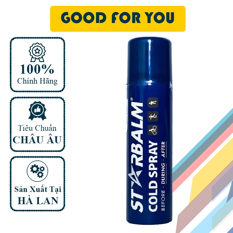 Chai Xịt Lạnh Giảm Sưng Tức Thì Do Va Chạm Thể Thao Starbalm Cold Spray ( 150ml ) - Hà Lan