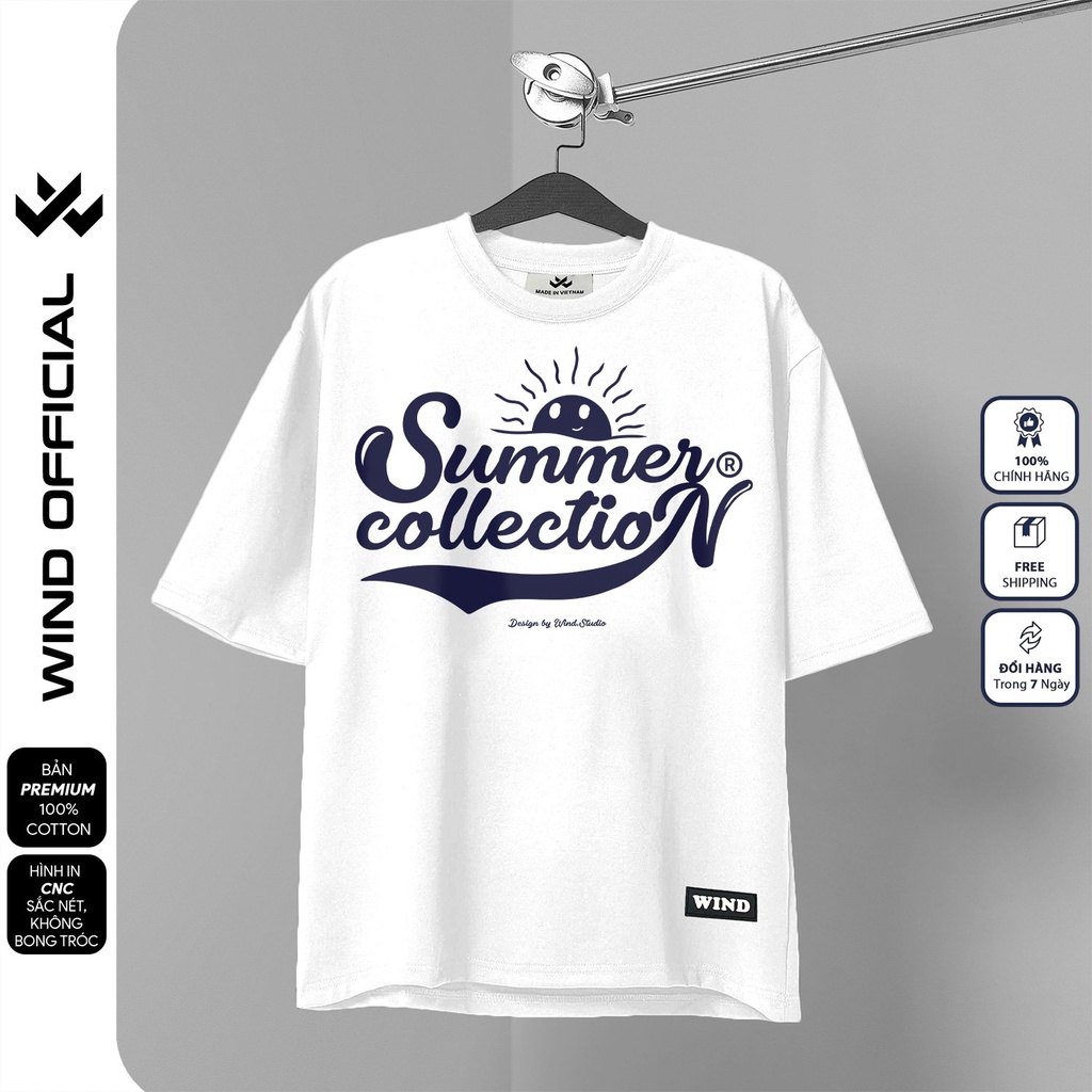 Áo thun tay lỡ unisex WIND phông form rộng 65% Collection nam nữ oversize ulzzang