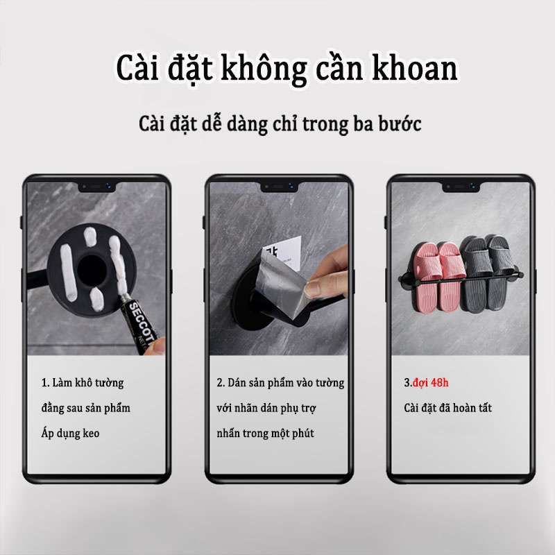 Giá treo dép GUANCHUANG dán tường sử dụng trong phòng tắm tiện lợi
