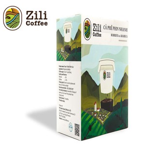 Cà phê pha phin nhanh Zili Coffee Robusta & Arabica hộp giấy 8 phin - Đặc sản Cao Nguyên Di Linh Lâm Đồng