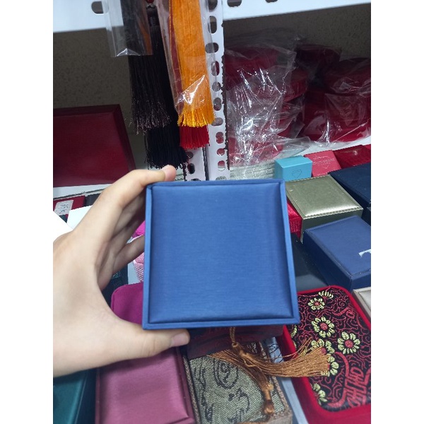 Hộp Da PU Xanh Đựng Vòng, Trang Sức, Lắc Tay, Đựng Được Vòng Size To