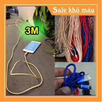 Dây Cáp Sạc Iphone Dây Dù Lightning dài 1m và 3m Cho Phụ Kiện Tai nghe Bluetooth Airpods i12 Pin Dự Phòng Awifi L2-3