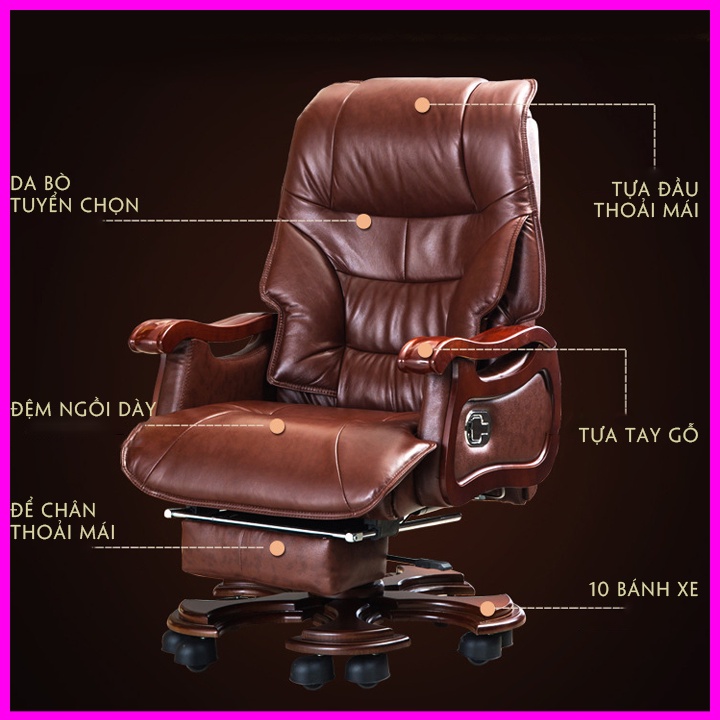 Ghế Chủ Tịch, Ghế Giám Đốc, Có Massage Đa Điểm, Ghế Lãnh Đạo 5 Phương Pháp Mát Xa Thông Minh